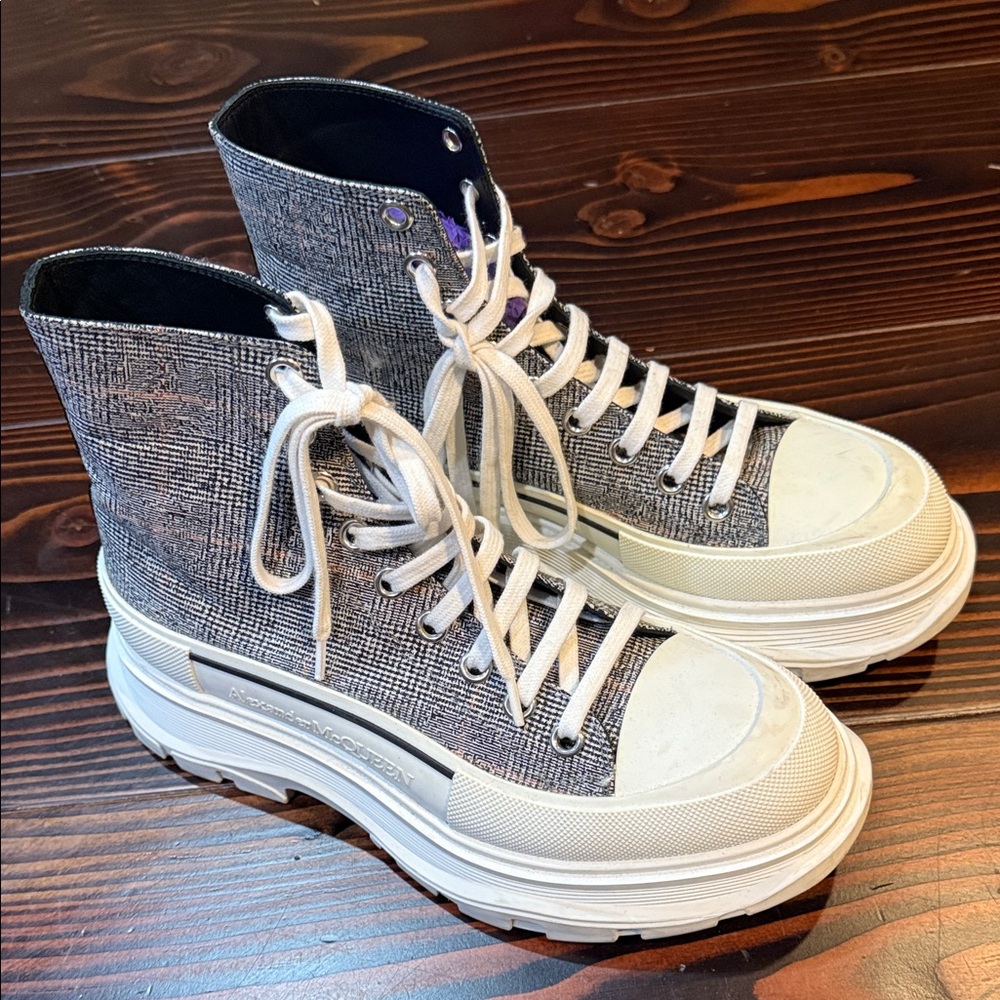 Alexander McQueen Textured Black and White Sneakers